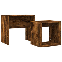 Produktbild för Satsbord 2 st rökfärgad ek konstruerat trä