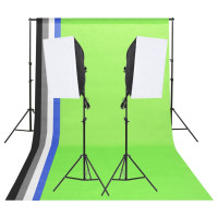 Produktbild för Studiobelysning med bakgrunder & softboxar