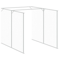 Produktbild för Hundkoja med gård ljusgrå 165x1067x181 cm galvaniserat stål