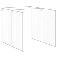 Produktbild för Hundkoja med gård ljusgrå 165x863x181 cm galvaniserat stål