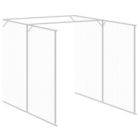 Produktbild för Hundkoja med gård ljusgrå 165x455x181 cm galvaniserat stål
