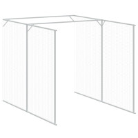 Produktbild för Hundkoja med gård ljusgrå 165x1271x181 cm galvaniserat stål