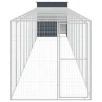 Produktbild för Hönshus med gård antracit 165x1271x181 cm galvaniserat stål