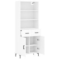 Produktbild för Högskåp vit 69,5x34x180 cm konstruerat trä