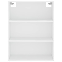 Produktbild för Högskåp vit 69,5x34x180 cm konstruerat trä