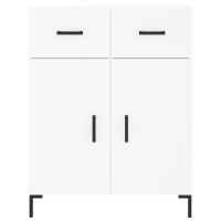 Produktbild för Högskåp vit 69,5x34x180 cm konstruerat trä