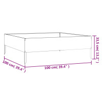 Produktbild för Odlingslåda 100x100x33,5 cm rosttrögt stål