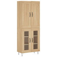 Produktbild för Högskåp sonoma-ek 69,5x34x180 cm konstruerat trä