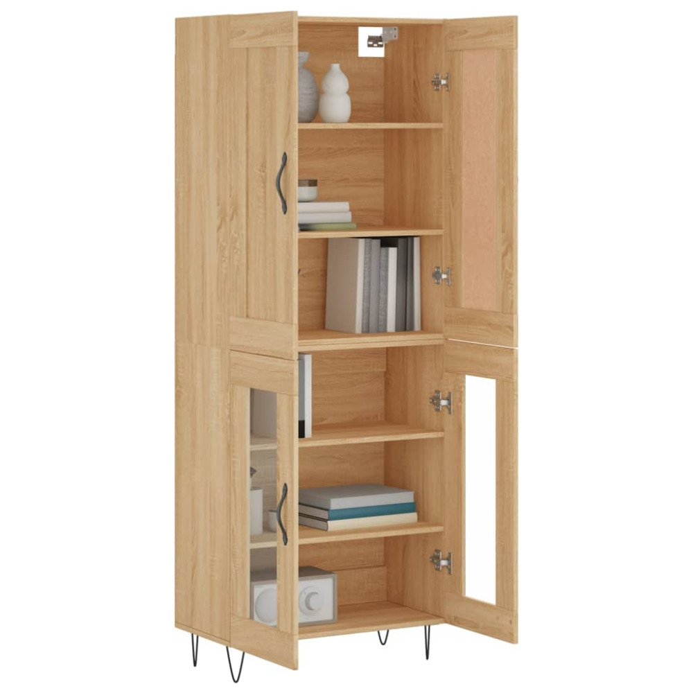 Produktbild för Högskåp sonoma-ek 69,5x34x180 cm konstruerat trä
