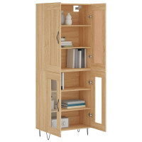 Produktbild för Högskåp sonoma-ek 69,5x34x180 cm konstruerat trä