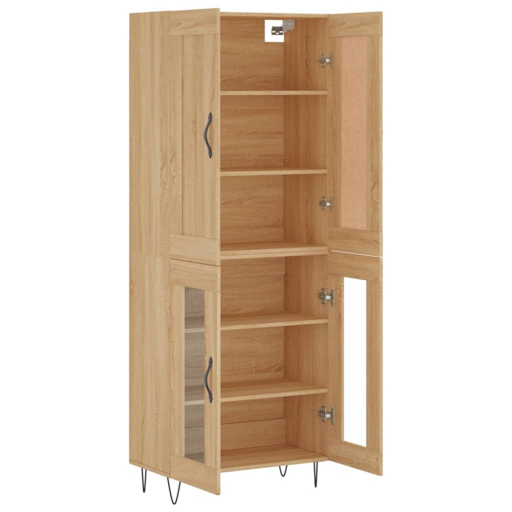 Produktbild för Högskåp sonoma-ek 69,5x34x180 cm konstruerat trä