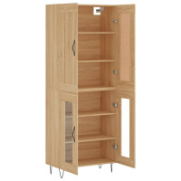 Produktbild för Högskåp sonoma-ek 69,5x34x180 cm konstruerat trä