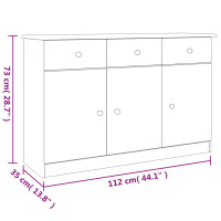 Produktbild för Skänk ALTA 112x35x73 cm massiv furu