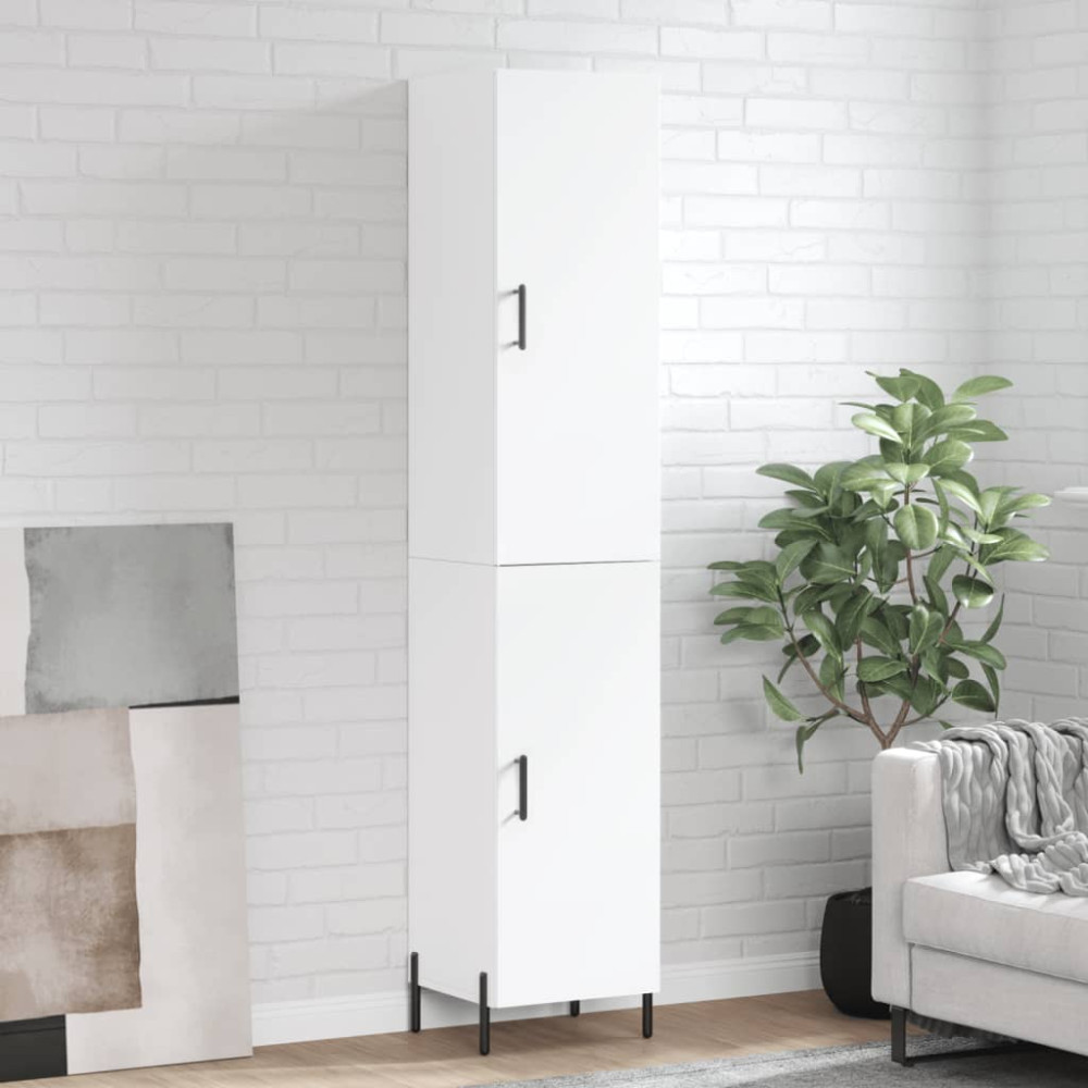 Produktbild för Högskåp vit 34,5x34x180 cm konstruerat trä