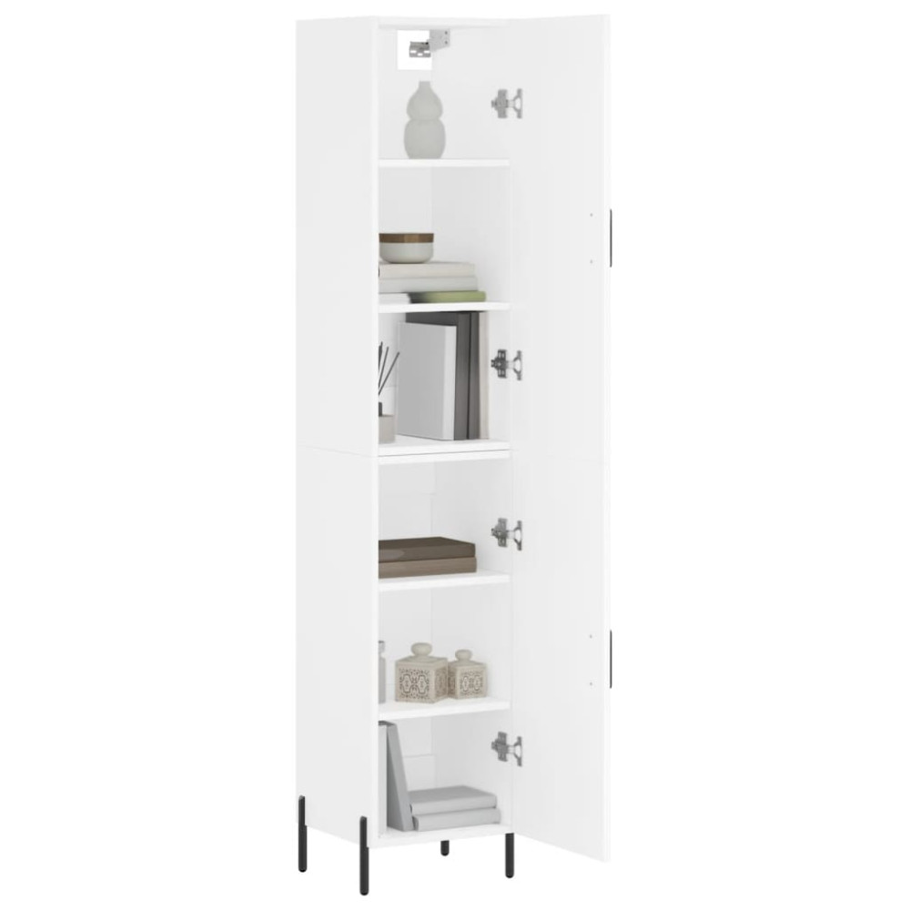 Produktbild för Högskåp vit 34,5x34x180 cm konstruerat trä