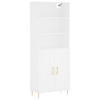 Produktbild för Högskåp vit 69,5x34x180 cm konstruerat trä