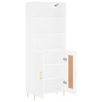 Produktbild för Högskåp vit 69,5x34x180 cm konstruerat trä