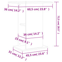 Produktbild för Akvariebänk vit 60,5x36x72,5 cm konstruerat trä