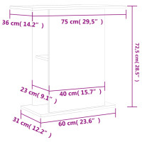 Produktbild för Akvariebänk svart 75x36x72,5 cm konstruerat trä