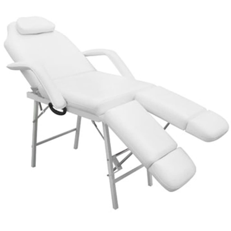 Produktbild för Bärbar behandlingsstol konstläder 185x78x76 cm vit