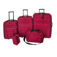 Produktbild för Resväskor set 5 delar röd