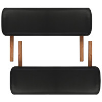 Miniatyr av produktbild för Hopfällbar massagebänk med 2 sektioner träram svart