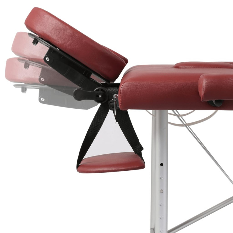 Produktbild för Hopfällbar massagebänk med 2 sektioner aluminium röd