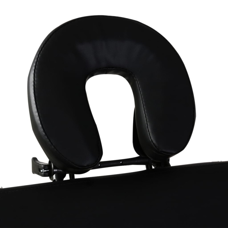 Produktbild för Hopfällbar massagebänk med 2 sektioner aluminium svart