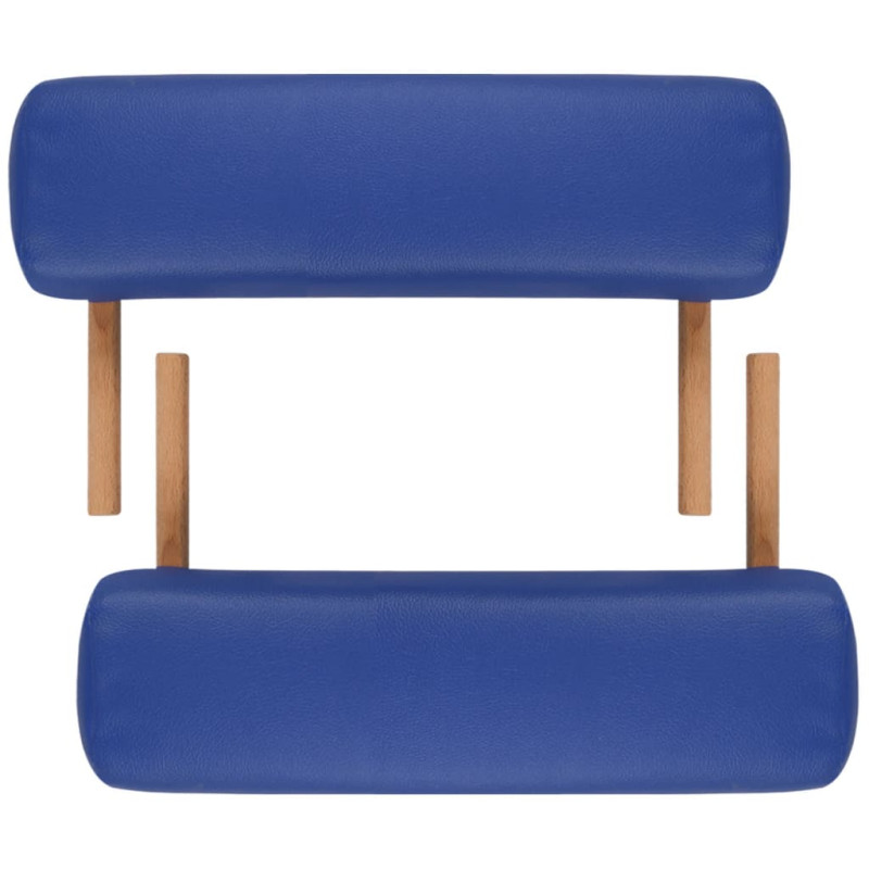 Produktbild för Hopfällbar massagebänk med 3 sektioner träram blå