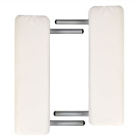 Miniatyr av produktbild för Hopfällbar massagebänk med 3 sektioner aluminiumram gräddvit