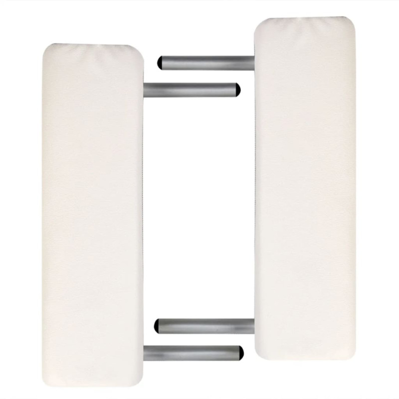 Produktbild för Hopfällbar massagebänk med 3 sektioner aluminiumram gräddvit