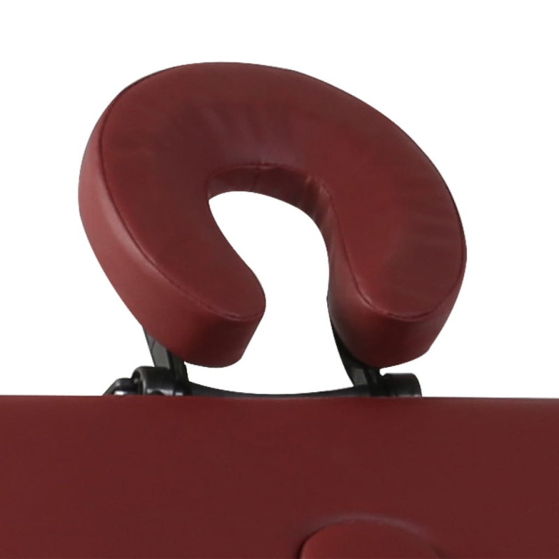 Produktbild för Rött vikbart massagebord med 3 zoner och träram