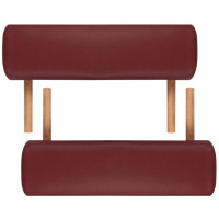 Miniatyr av produktbild för Rött vikbart massagebord med 3 zoner och träram