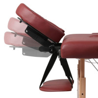 Miniatyr av produktbild för Rött vikbart massagebord med 3 zoner och träram