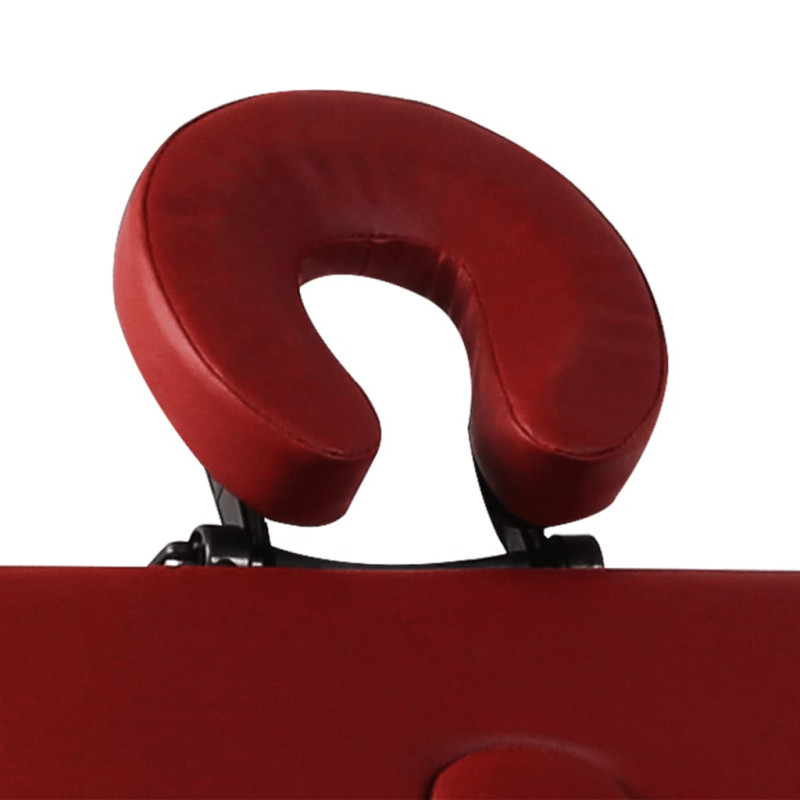 Produktbild för Röd hopfällbar 3-sektions massagebänk med aluminium ram