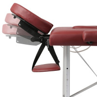 Miniatyr av produktbild för Röd hopfällbar 3-sektions massagebänk med aluminium ram