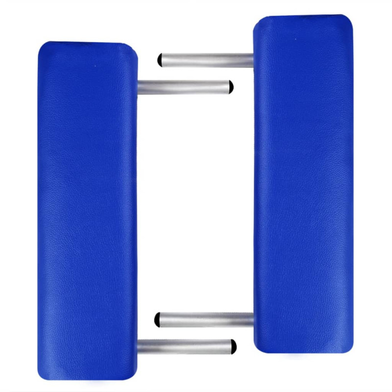 Produktbild för Hopfällbar 3-sektions massagebänk med aluminium ram blå