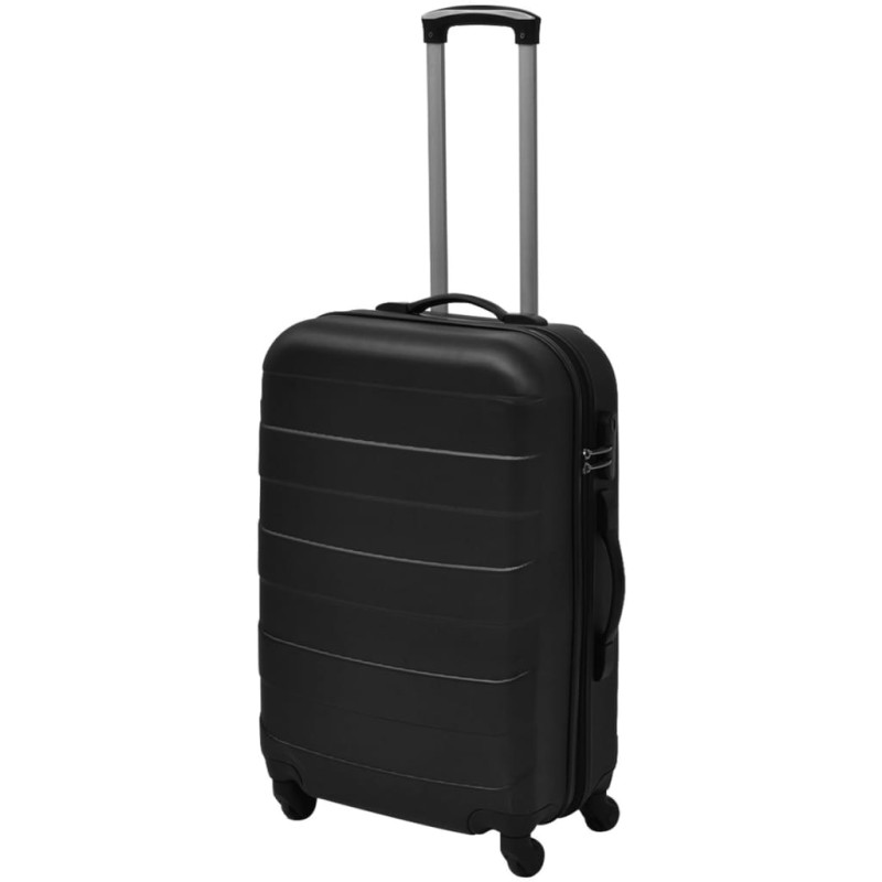 Produktbild för Hårda resväskor på hjul 3 st svart 45,5/55/66 cm