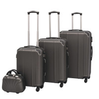 Miniatyr av produktbild för Uppsättning hårda resväskor 4 st antracit