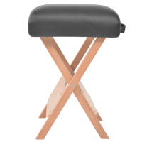 Produktbild för Hopfällbar massagepall 12 cm tjock sits och 2 bolster svart