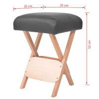 Produktbild för Hopfällbar massagepall 12 cm tjock sits och 2 bolster svart