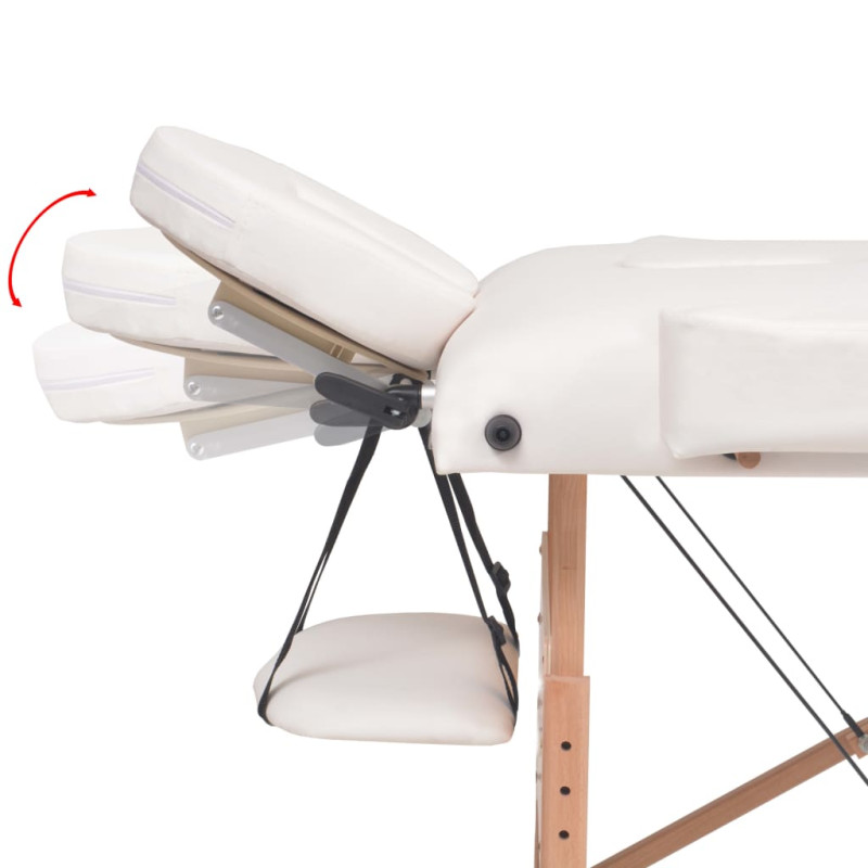 Produktbild för Hopfällbar massagebänk 3 sektioner 10 cm tjock vit