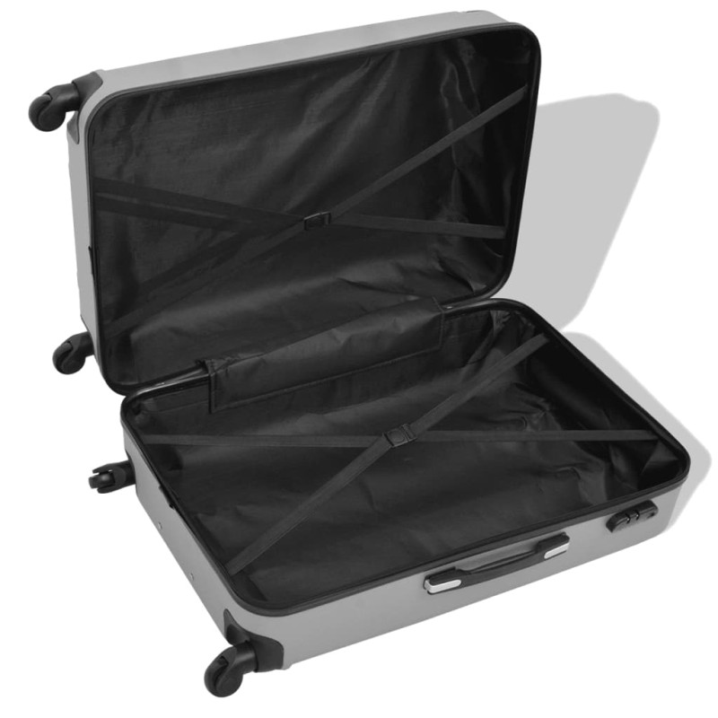 Produktbild för Uppsättning hårda resväskor 4 st silver