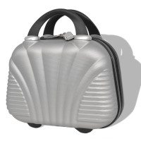 Miniatyr av produktbild för Uppsättning hårda resväskor 4 st silver
