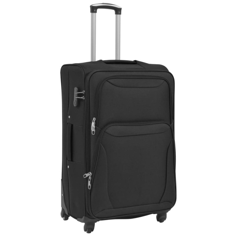 Produktbild för Resväskor 3 svart soft case