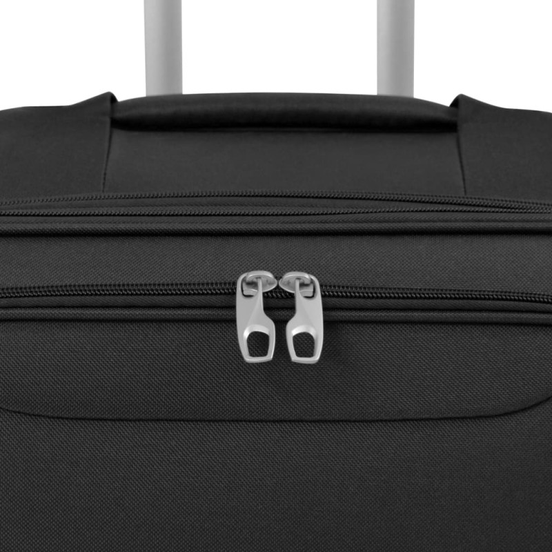 Produktbild för Resväskor 3 svart soft case