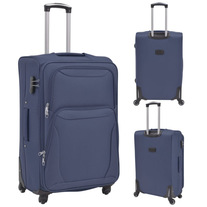 Produktbild för Resväskor 3 st marinblå soft case
