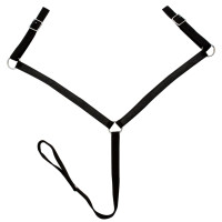 Produktbild för Westernsadel träns&halsband äkta läder 17" svart