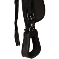 Produktbild för Westernsadel träns&halsband äkta läder 17" svart