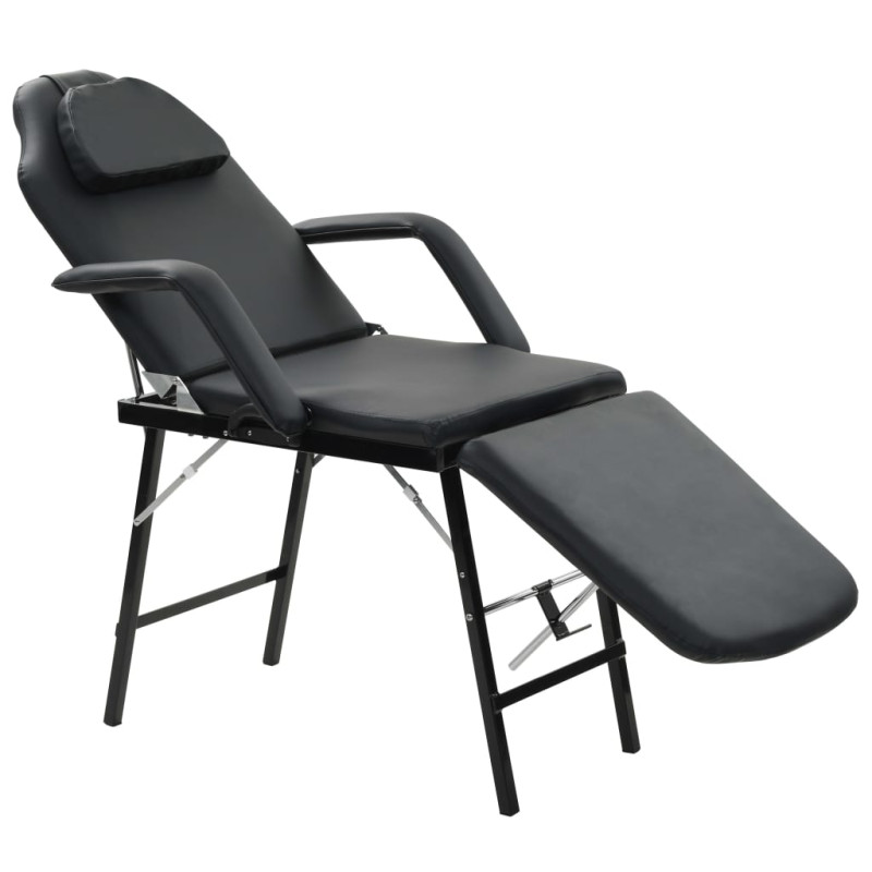 Produktbild för Bärbar behandlingsstol konstläder 185x78x76 cm svart